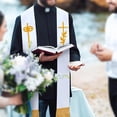 thumbnail image 5 of Jiibva Double Sided Stole with Tassels Church Clergy Stole Church Scarf for Officiant Priest, 5 of 7