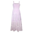thumbnail image 5 of GEWSEY Women's 2025 Summer Spaghetti Strap Maxi Dresses Plaid Square Neck A Line Casual Beach Vacation Long Sundress (Purple, S), 5 of 7