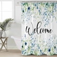 thumbnail image 4 of Shower Curtain, Country Watercolor Wild Flower Waterproof Shower Curtain Set with Hooks for Bathroom Showers,Stalls and Bathtubs,36x72In Blue Green Floral Herb, 4 of 9