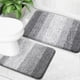 thumbnail image 1 of Juego de 2 alfombras de baño de microfibra suave y absorbente y tapete de inodoro con contorno en forma de U, antideslizantes, lavables a máquina, suaves y peludas (61 x 40 cm + 61 x 50 cm, gris), 1 of 5