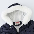 thumbnail image 4 of Hicidod Toddler Girls Winter Jacket Cute Print Padded Warm Puffer Down Coat Waist Zipper Windproof Hooded Cotton Outwear, 4 of 6