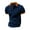 Navy, variant on Yiaimeir Men's Solid Color Button Lapel T-shirt Short Sleeve Top Men's Casual Fashion Shirt