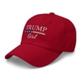 thumbnail image 3 of Trump Girl Hat, Trump Girl Dad Hat, American Flag Hat, Trump 2024 Hat, Conservative Hat, Vote Trump Hat, Republican Trump Girl Hat (Cranberry), 3 of 6