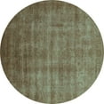 thumbnail image 1 of Ahgly Company Machine Washable Indoor Round Oriental Turquoise Blue Industrial Area Rugs, 4' Round, 1 of 4