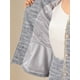 thumbnail image 5 of Conjunto de traje de tweed de 2 piezas para mujer INSPIRE CHIC, chaqueta de botones de manga 3/4 y falda lápiz, gris azul M, 5 of 6
