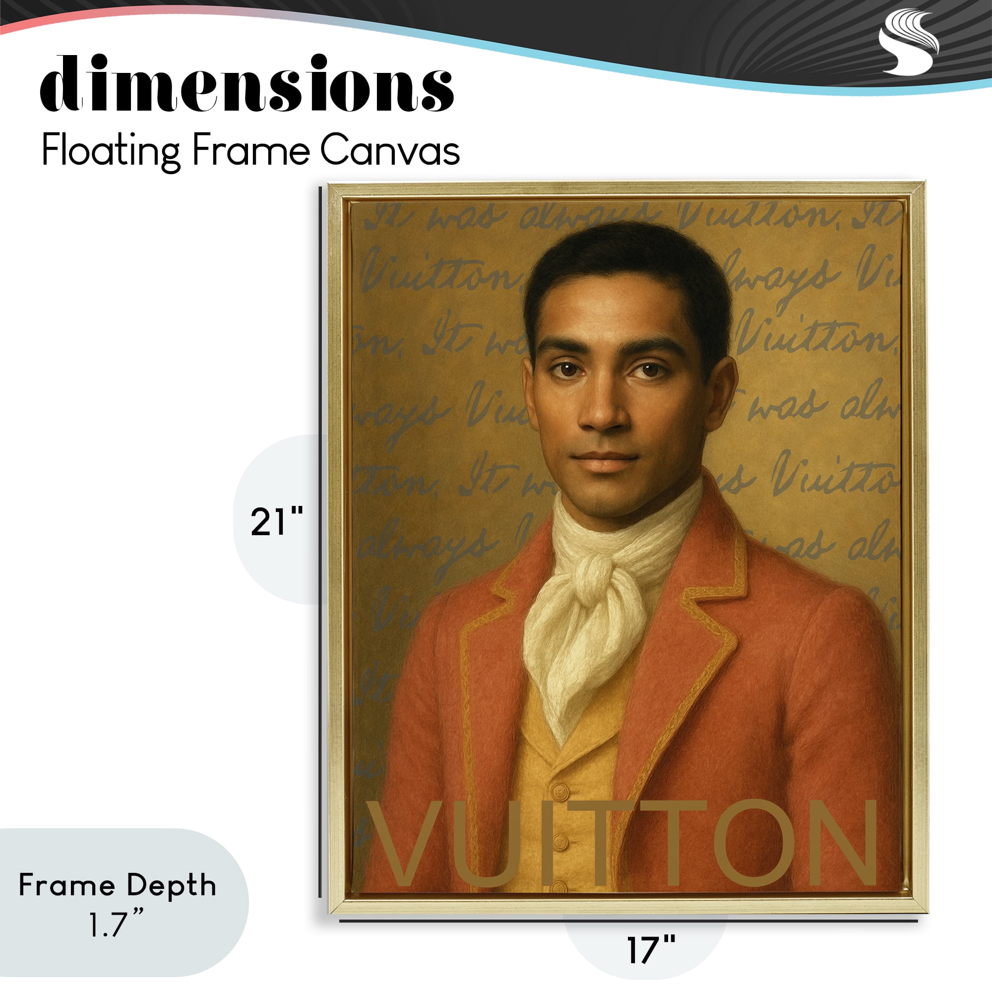 Stupell Industries Vintage Fashion Gent Gold Framed Floater Canvas Wall Art, design by Grotto Studios
