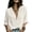 Beige, variant on HAIJIE Women Split Notch Neck Half Placket Three Quarter Sleeve Loose Fit Blouse Solid Tone Crinkled Weave Warm Season Casual Everyday Layering Top Assorted Tone Garment Option (Beige,M)