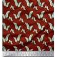 thumbnail image 1 of Soimoi Red Cotton Poplin Fabric Artistic Banana Leaves Fabric Prints By Yard 56 Inch Wide, 1 of 3