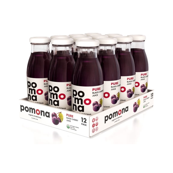 Pomona Organic Juices Black Cherry Juice, 8.4 Oz Bottle (Pack of 12)