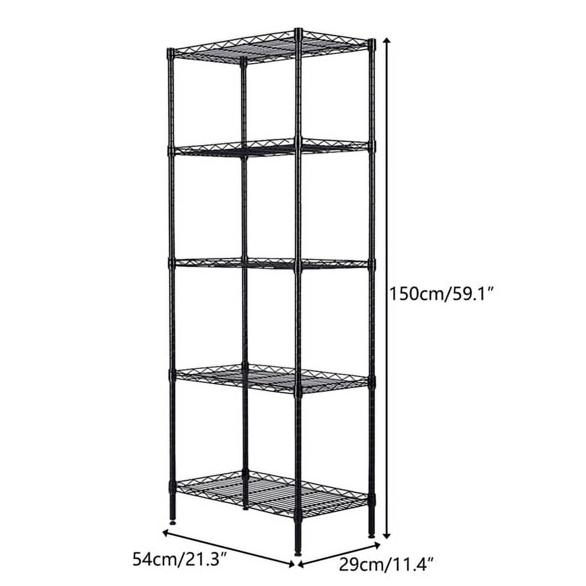 Adjustable Heavy-Duty 250kg Storage Shelf - Black Carbon Steel & PP Organizer for Home, Hotel, Restaurant