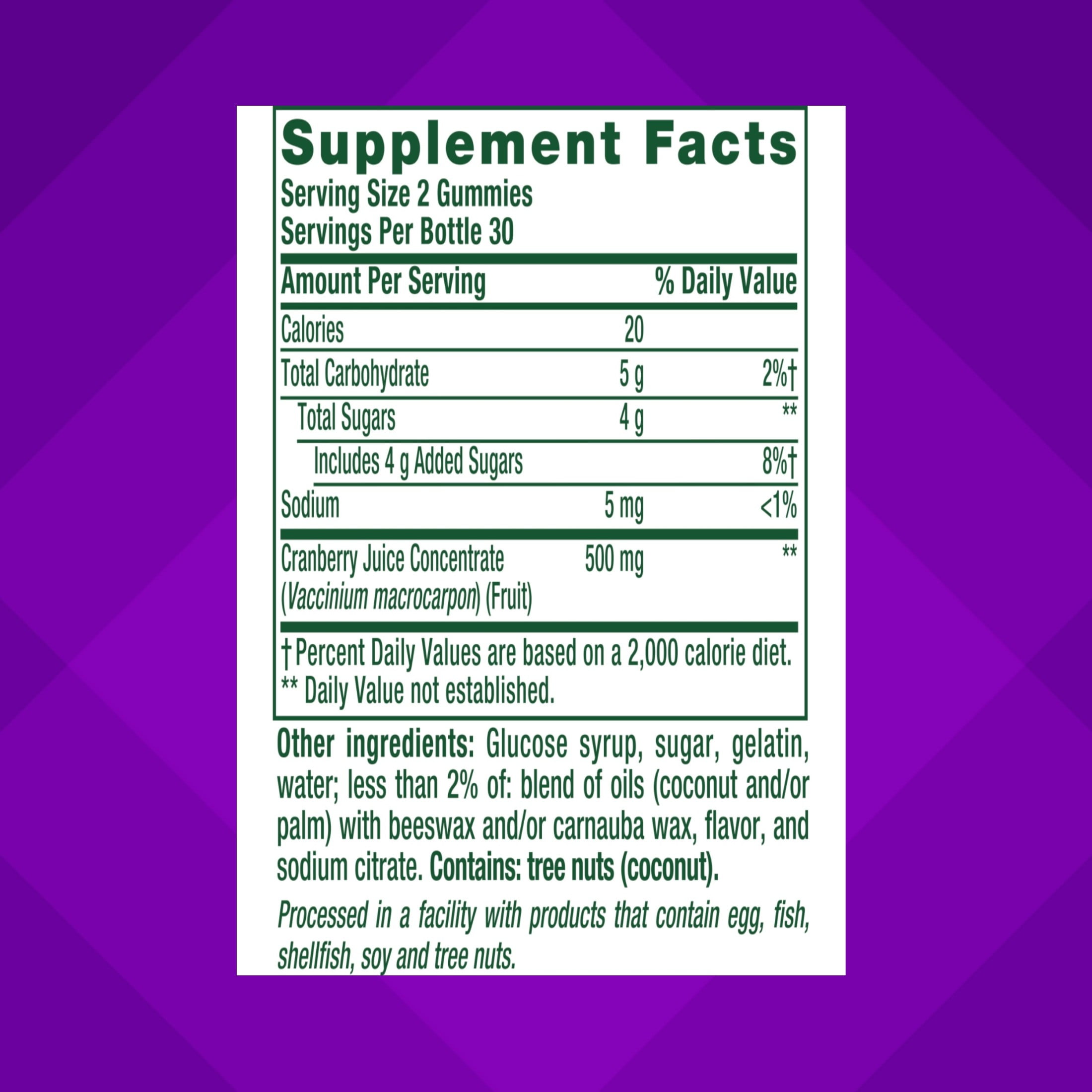 Vitafusion Cranberry Gummies for Women, 500mg Cranberry Juice Concentrate per serving, 60ct