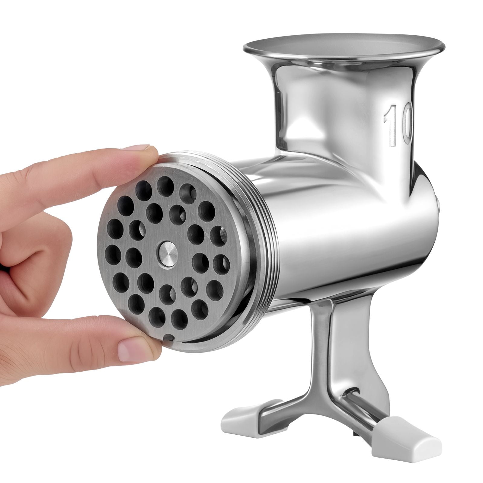 Manual Meat Grinder with Table Clamp, 304 Stainless Steel, 5mm/8mm Plates, Sausage Stuffer, for Home Kitchen Commercial Use