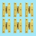 thumbnail image 2 of Renovators Supply Manufacturing 3 in Brass H Cabinet Hinge 1/4 in Offset with Hardware Rust Resistant Brass Flush Mount Hinge for Kitchen Cabinets Pack of 6, 2 of 6
