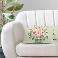 thumbnail image 5 of Spring Green Lumbar Pillow Covers 12X20 in Set of 2 Pink Floral Leaves Vase Decorative Rectangular Pillow Cases Farmhouse Flowers Cotton Linen Cushion Case Home Decor for Sofa Couch Porch Outdoor, 5 of 6