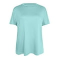 thumbnail image 4 of Shwomsmer Womens Summer Tops Basic T Shirts For Women Short Sleeve Casual Summer Tops Trendy Solid Loose Fit Tshirt Juniors Graphic Tops, 4 of 6