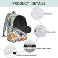 thumbnail image 3 of Cute Dinosaur Pattern Backpack for School,Cute School Bag,Schoolbag with Adjustable Shoulder Straps & Padded Back,15.7"x11.8"x5.5", 3 of 4
