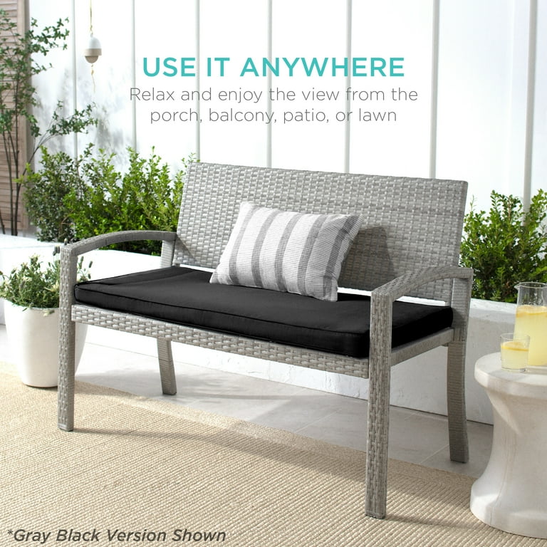 Best Choice Products 2-Person Wicker Bench, 700lb Capacity photo 7