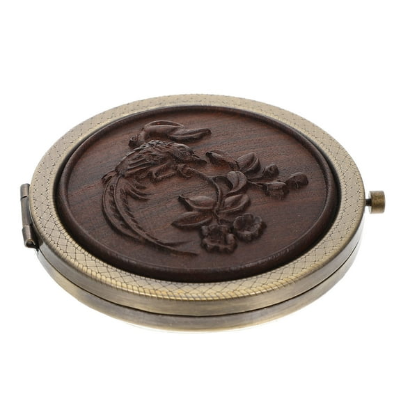Compact Mirror Pocket Mirror Wood Makeup Mirror Portable Mirorr Travel for Men