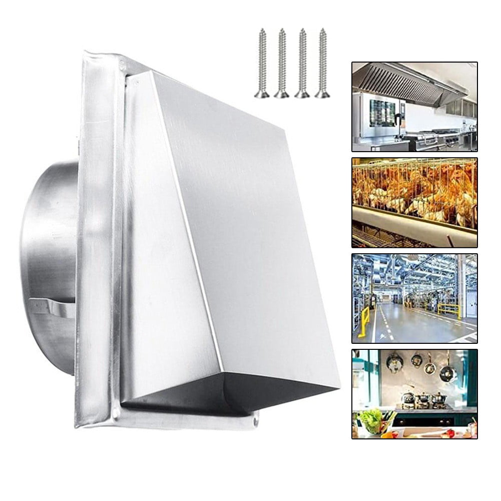 Stainless Steel Square Extractor Fan Duct Vent Mesh Cover Screw Sealing Ring Set