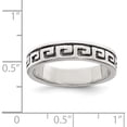 thumbnail image 3 of Sterling Silver Greek Key Antiqued Band (Size 6) Made In India qr314-6, 3 of 5