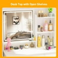 thumbnail image 5 of INTERGREAT Makeup Vanity with Lights and Mirror, White Vanity Desk, Dressing Table with Large Drawers, 3 Lighting Modes, Full Length Mirror, Bedroom, 5 of 9