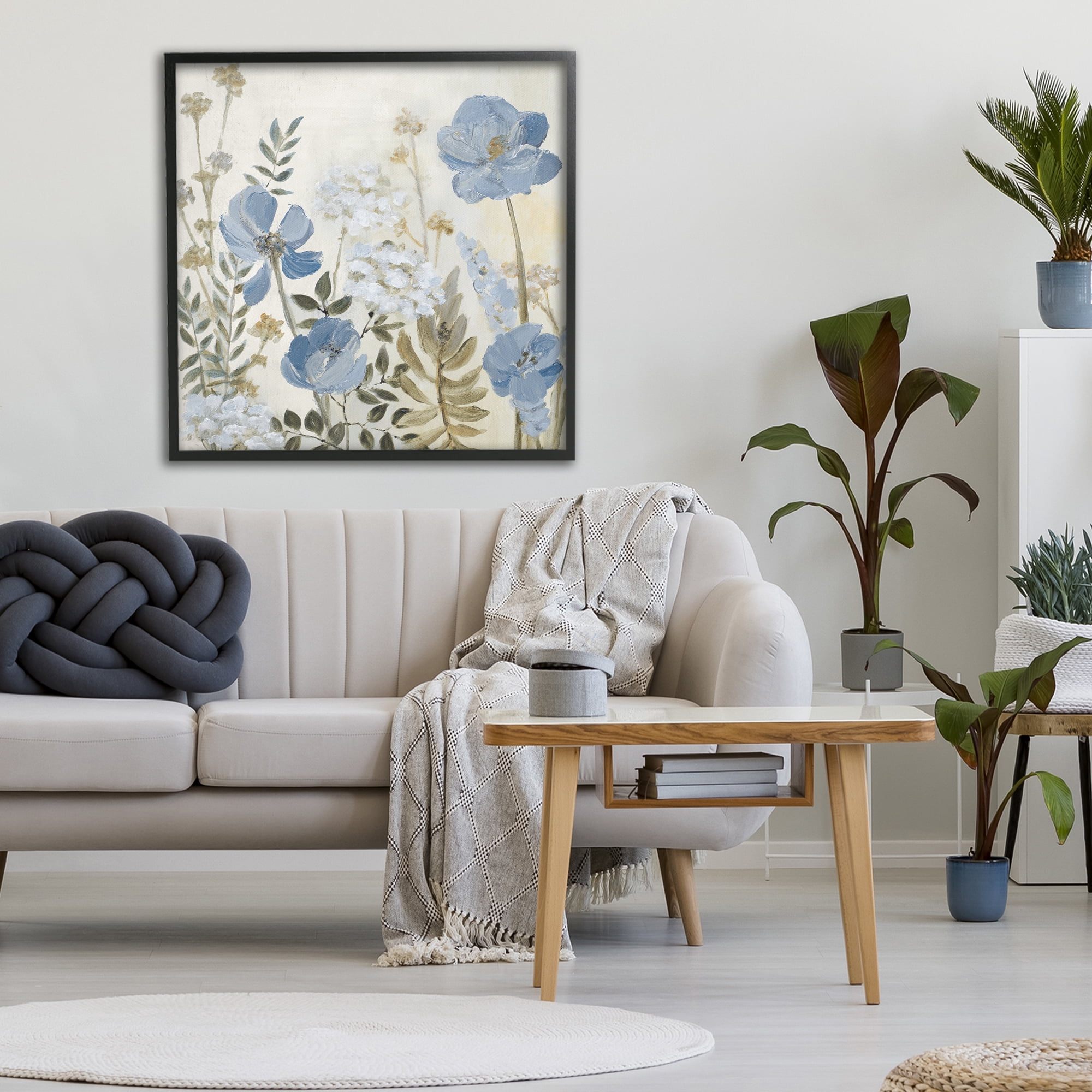 Stupell Industries Peaceful Blue Iris Garden Black Framed Giclee Art, design by Lanie Loreth