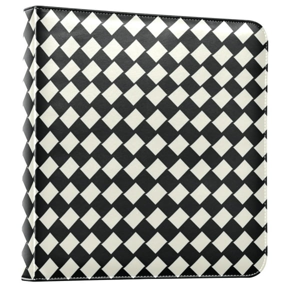 iauyy PU Leather Scrapbook Album | Expandable Binder with 20 Self-Adhesive Pages (11.8x24in)，Black Pattern
