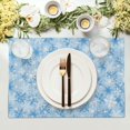 thumbnail image 3 of Blue Christmas Placemats Set of 4 Seasonal Winter Blue and White Snowflake Place Mats 12x18 Inch Xmas Holiday Washable Table Mats for Home Party Kitchen Dining, 3 of 8