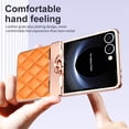 thumbnail image 3 of for Samsung Galaxy Z Flip 7 Case Hinge Protection with Finger Ring Holder, Premium PU Leather Hybrid PC All-Inclusive Diamond Bling Phone Case for Samsung Galaxy Z Flip 7 5G, Orange, 3 of 5