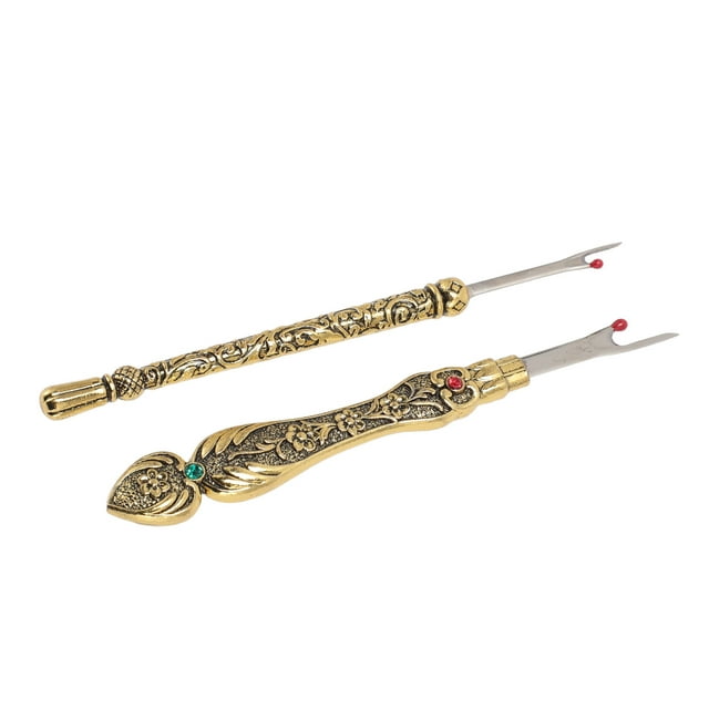 Ensemble Rétro de Détacheur de Couture, Détacheur de Fil à Coudre Vintage en Métal pour Point à la Main avec Mini Boule Rouge pour Travaux d'Aiguille Travaux de Cuir Détacheur de Couture Vintage