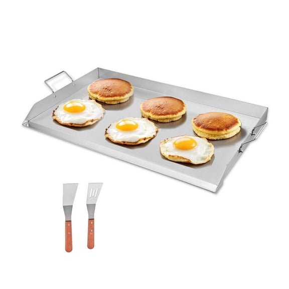 36x22 Flat Top Griddle Stainless Steel - Universal BBQ Grill Pan - Outdoor Gas Grill Accessory - Heavy Duty Cookware - Commercial Grade