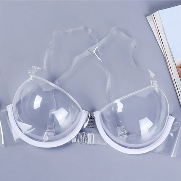Women Transparent Push Up Sexy Bra Girl Clear Strap Adjustable