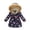 Q02-Navy, variant on Toddler Girls Coat Boys Winter Cartoon Prints Hooded Jacket Thicken Windproof Zipper Warm Outerwear for Girl Size 4-5T