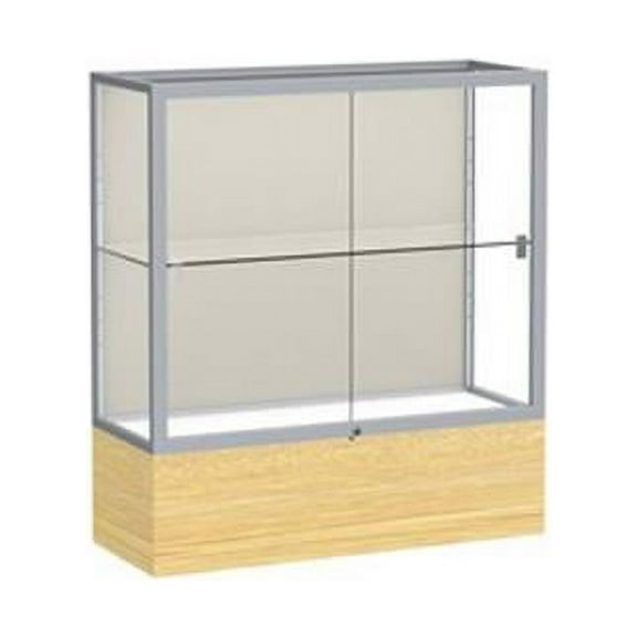 Waddell 2281PB-SN-LV Reliant 36 x 40 x 14 in. Light Oak Vinyl Base Counter Display Case, Plaque Back - Satin