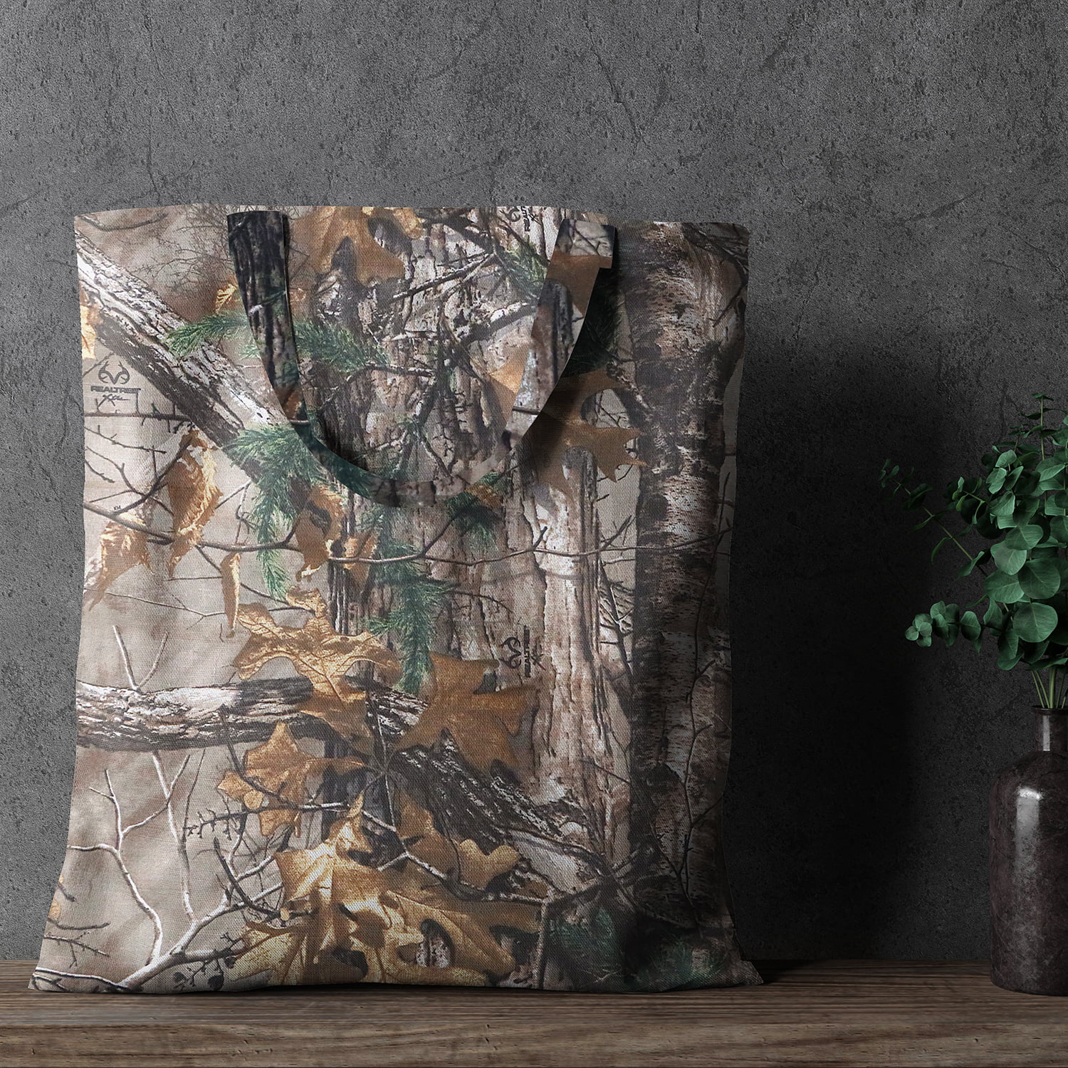 Realtree Xtra Camo Kitchen Reusable Grocery Tote Bag - Cloth Shopping Bag  for Vegetables and Utility Bag – (15 x 16)