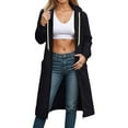 thumbnail image 5 of Inglocry Long Hoodies for Women Zip Up Hooded Sweatshirt Casual Long Sleeve Fleece Jacket Side Split Hoodie with Pockets 2025 Black S, 5 of 5