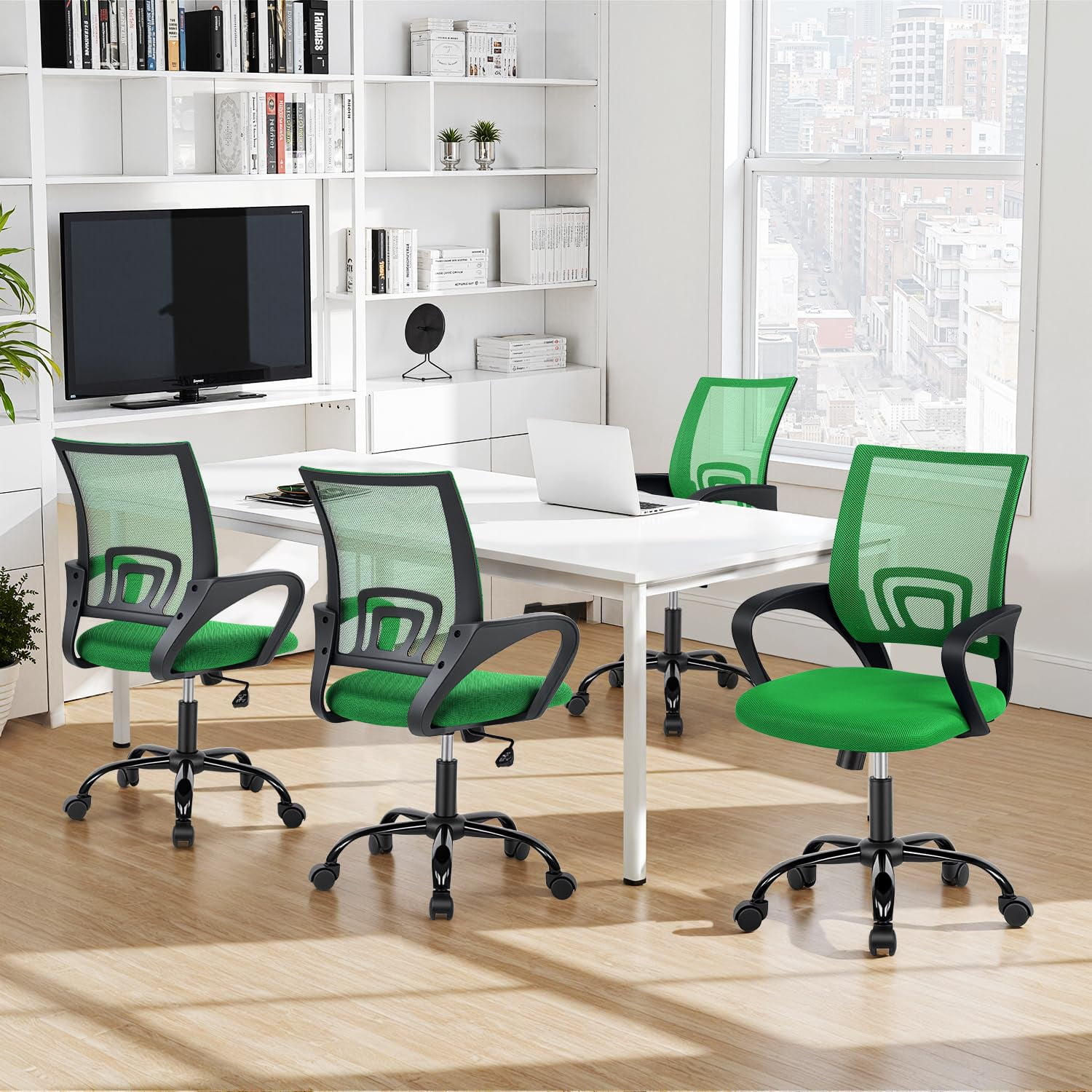 BestOffice Ergonomic Office Chair, Lumbar Support, Adjustable Height with Armrests for Adults(Green)
