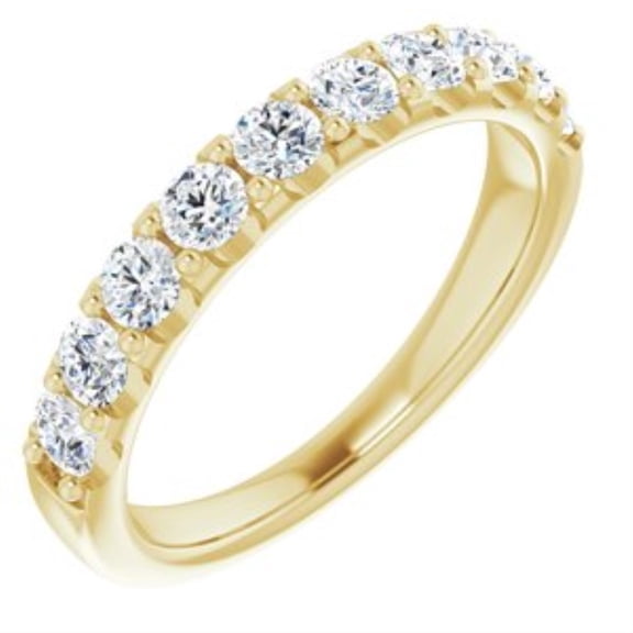 Auriga Fine Jewelry 14K Yellow Gold Lab Grown Diamond Anniversary Band Ring Size 7for Women