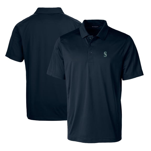 Men's Cutter & Buck Navy Seattle Mariners Prospect Textured Stretch Big & Tall Polo