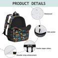 thumbnail image 4 of Game Controller Black Pattern Backpack for School, Cute School Bag with Adjustable Shoulder Straps and Padded Back, 15"x11.42"x5.5", 4 of 5