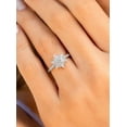 thumbnail image 2 of Delicate Round Cluster Diamond Ring Set Moissanite/CZ Plated White Gold Engagement Ring Valentine's Perfect Gift, 2 of 4