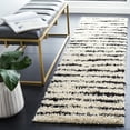 thumbnail image 2 of SAFAVIEH Venus Sophie Striped Shag Runner, 2'2" x 8', Ivory/Black, 2 of 8