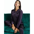 thumbnail image 5 of LONXU Women's Satin Pajamas Long Sleeve With Long Pajama Pant Set Silk Soft Lounge Sets Button Down sleepwear 2 Piece Pjs Set Nightwear Set XS-XXXL, 5 of 7
