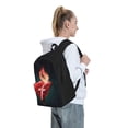 thumbnail image 6 of Lsque The Binding of Isaac Pattern Adult Backpack – Durable & Lightweight PU Canvas Storage Bag , 15” Laptop Compartment, and Multiple Pockets, 6 of 7
