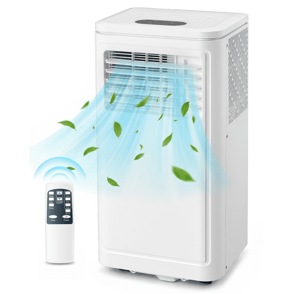JFHID Portable Air Conditioners 10,000 BTU ASHRAE Quiet Standing AC Unit for Bedroom & Indoor Rooms, 50 dB Low Noise, Cools Up to 250 Sq. Ft., Remote Control