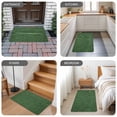 thumbnail image 5 of Dark Green Burlap Texture Door Mat Indoor Outdoor, Farmhouse Vintage Green Non Slip Welcome Mat with Rubber Backing, Absorbent Fabric Front Door Mats Entryway Rug for Home Patio Entrance 16"x24", 5 of 8
