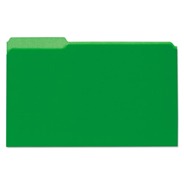 Carpetas de archivos universales UNV15302, tamaño legal, color verde (100 unidades por caja)