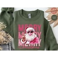 thumbnail image 4 of Pink Merry Christmas Santa Sweatshirt | Trendy Bubblegum Holiday Pullover, 4 of 7