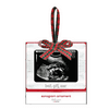 Little Pear Rustic White Sonogram Photo Christmas Ornament, "Best Gift Ever" Baby Ultrasound Picture Ornament, Plaid Bow