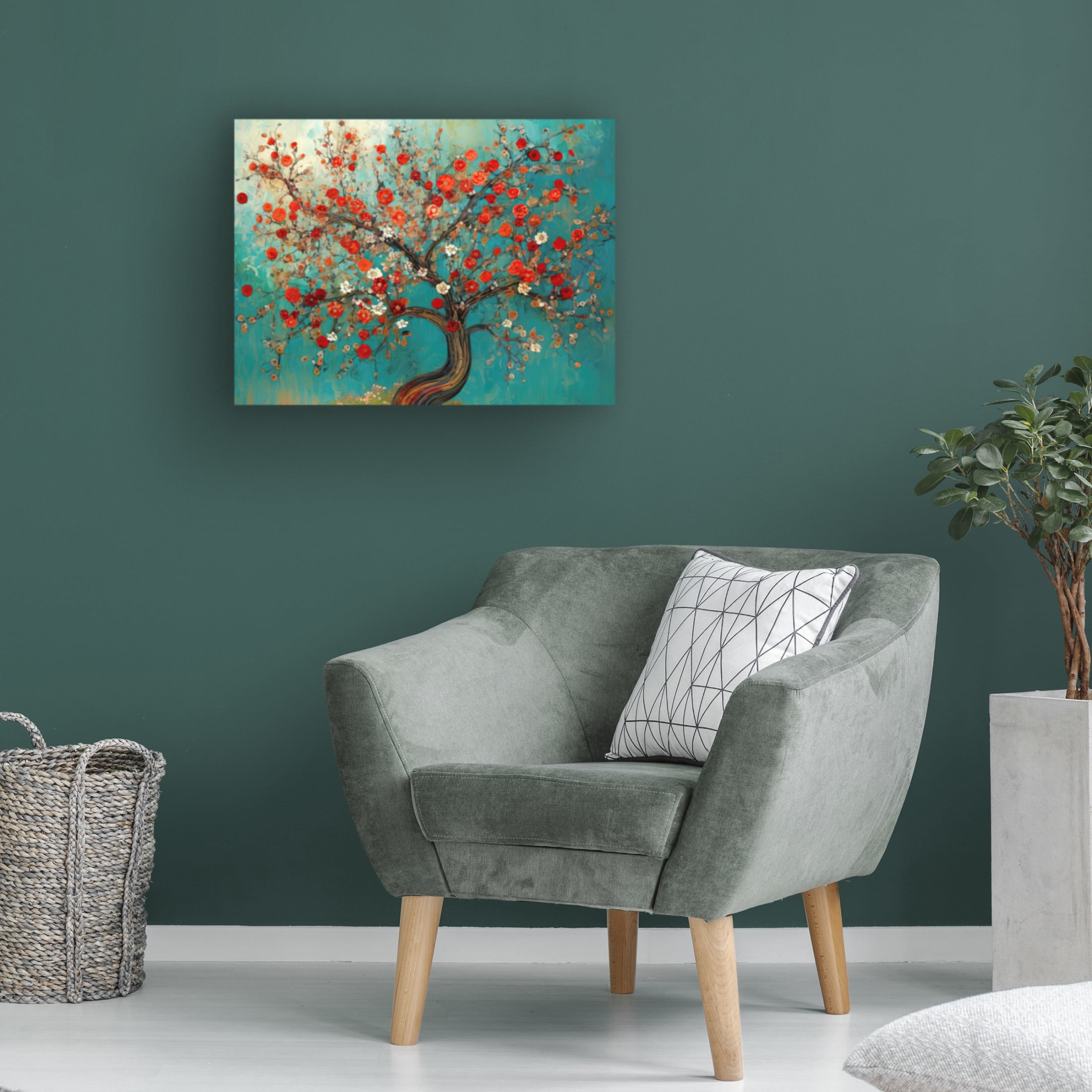 Canvas Wall Art - Sasha 'Tree Rapture I' Wall Art for Living Room, Bedroom, or Office Décor by Trademark Fine Art - 24 x 18 Inches